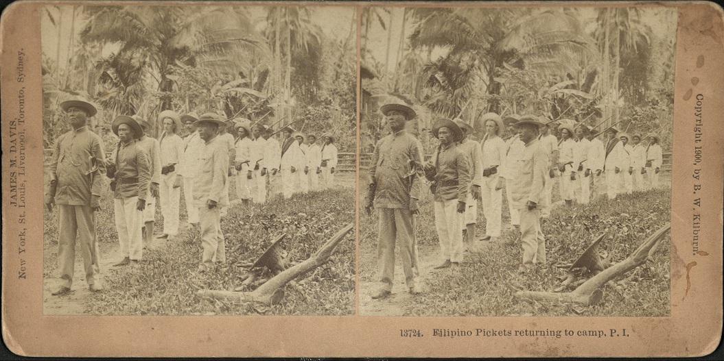 Filipino Pickets returning to camp, P. I.